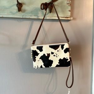 Jen & Co Cowprint Crossbody Wallet Wristlet Handbag